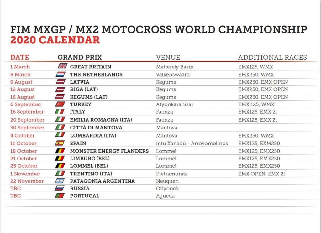 MXGP | Cancellato il Motocross delle Nazioni 2020, due Gran Premi a Mantova