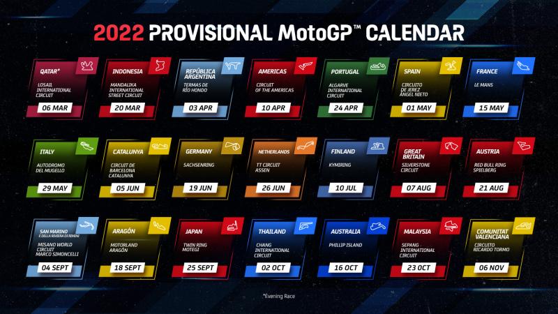 Motomondiale | Pubblicato il calendario provvisorio 2022