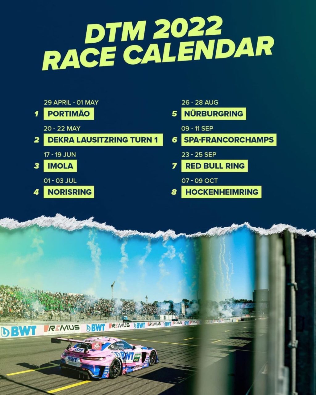 DTM | Ufficializzato il calendario 2022 con otto round, fuori Assen DTM | Ufficializzato il calendario 2022 con otto round, fuori Assen