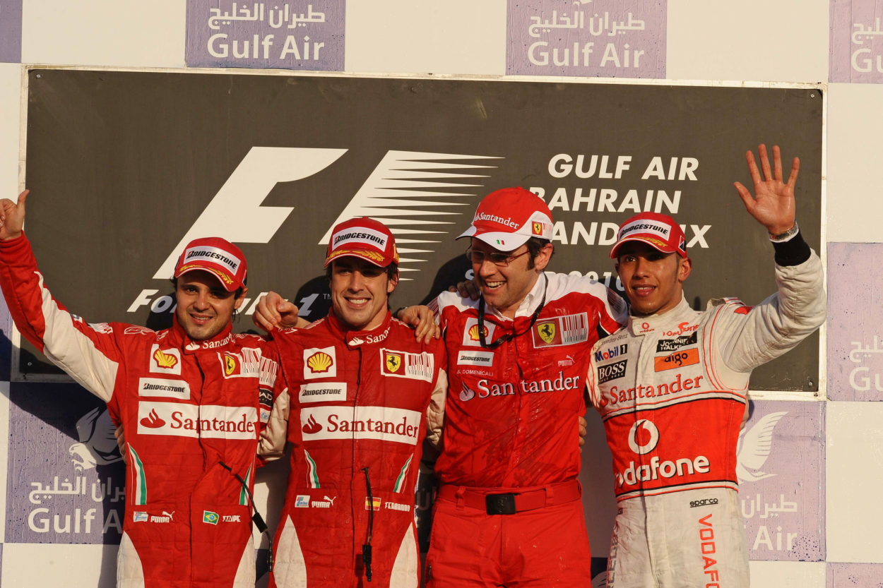 F1 | GP Bahrain 2022, Statistiche: Leclerc alla prima come pochi in Ferrari, Magnussen fa volare la Haas F1 Bahrain 2010 - Podio Ferrari Alonso Massa Hamilton