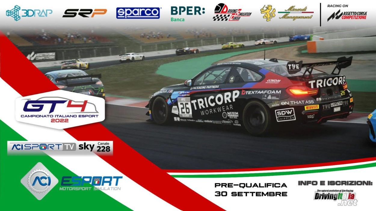 eSport | Campionato Italiano GT4 ACI ESport: Michael Romagnoli è il Poleman dopo le prequalifiche. 55 piloti in un secondo