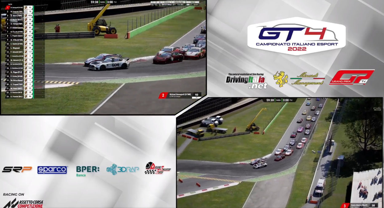 eSport | CIGT4 ACI ESport: Mattia Zampedri vince il 1° Round di Monza su Michael Romagnoli e Simone Iezzi